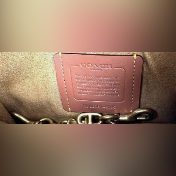 Coach Beat Colorblock Smooth Leather & Suede Gold Chain Buckle Shoulder Bag - Picture 10 of 14